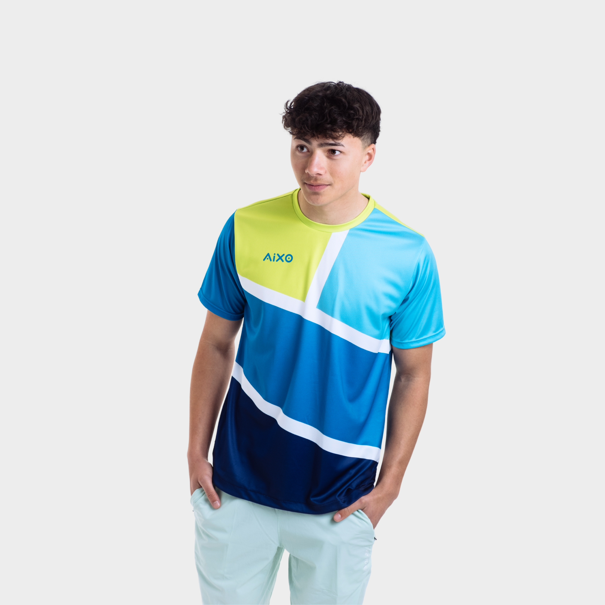 Aixo Court Mens Top Teal