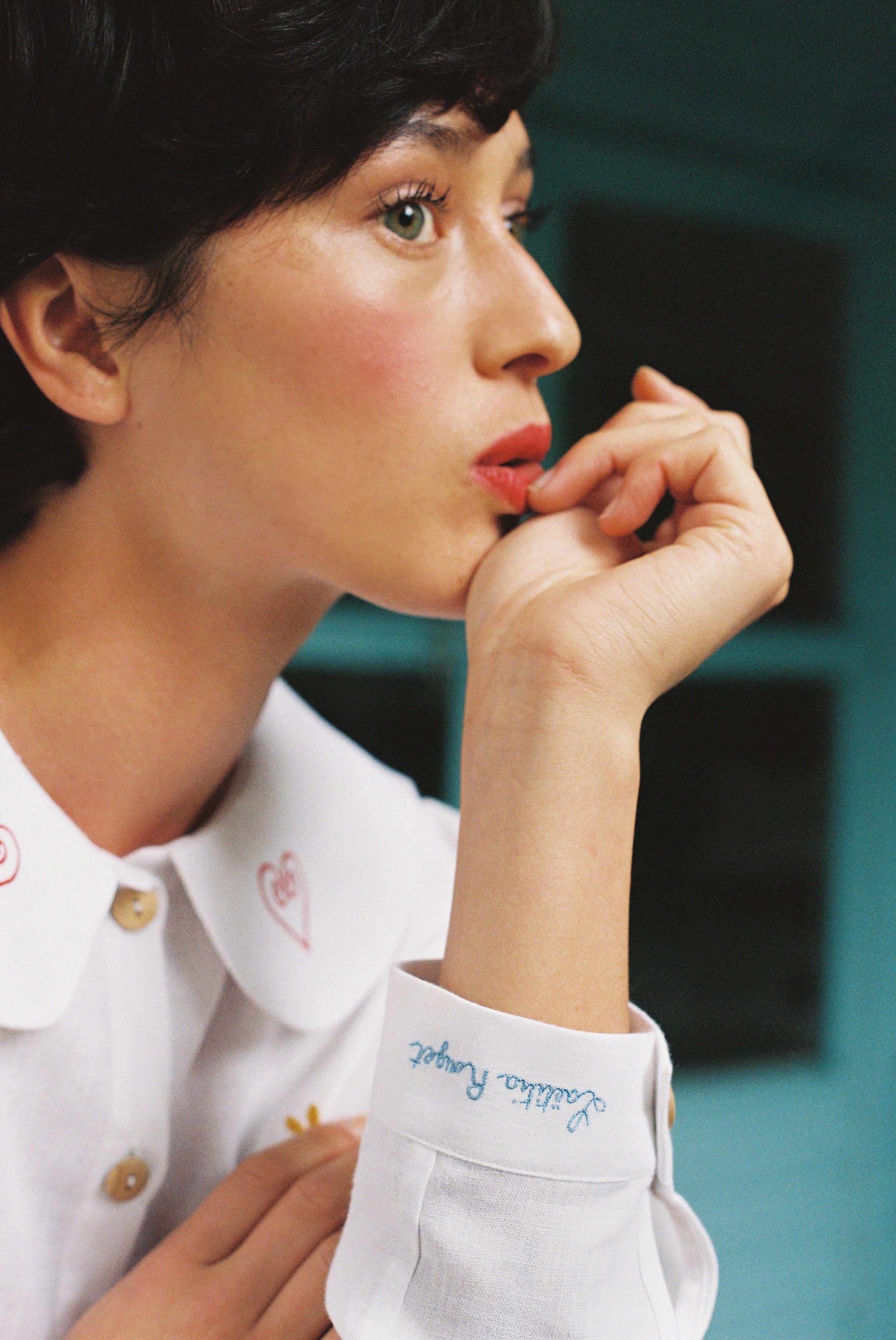 OLALA Embroidered Claudine Linen Blouse - White  x Laetitia Rouget - size M on pre-order for end of September delivery