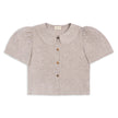 Frances Linen Cropped Blouse  - Fawn Gingham - size S and L on pre-order for end of September delivery