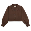 Freya Linen Cropped Blouse  - Chocolate
