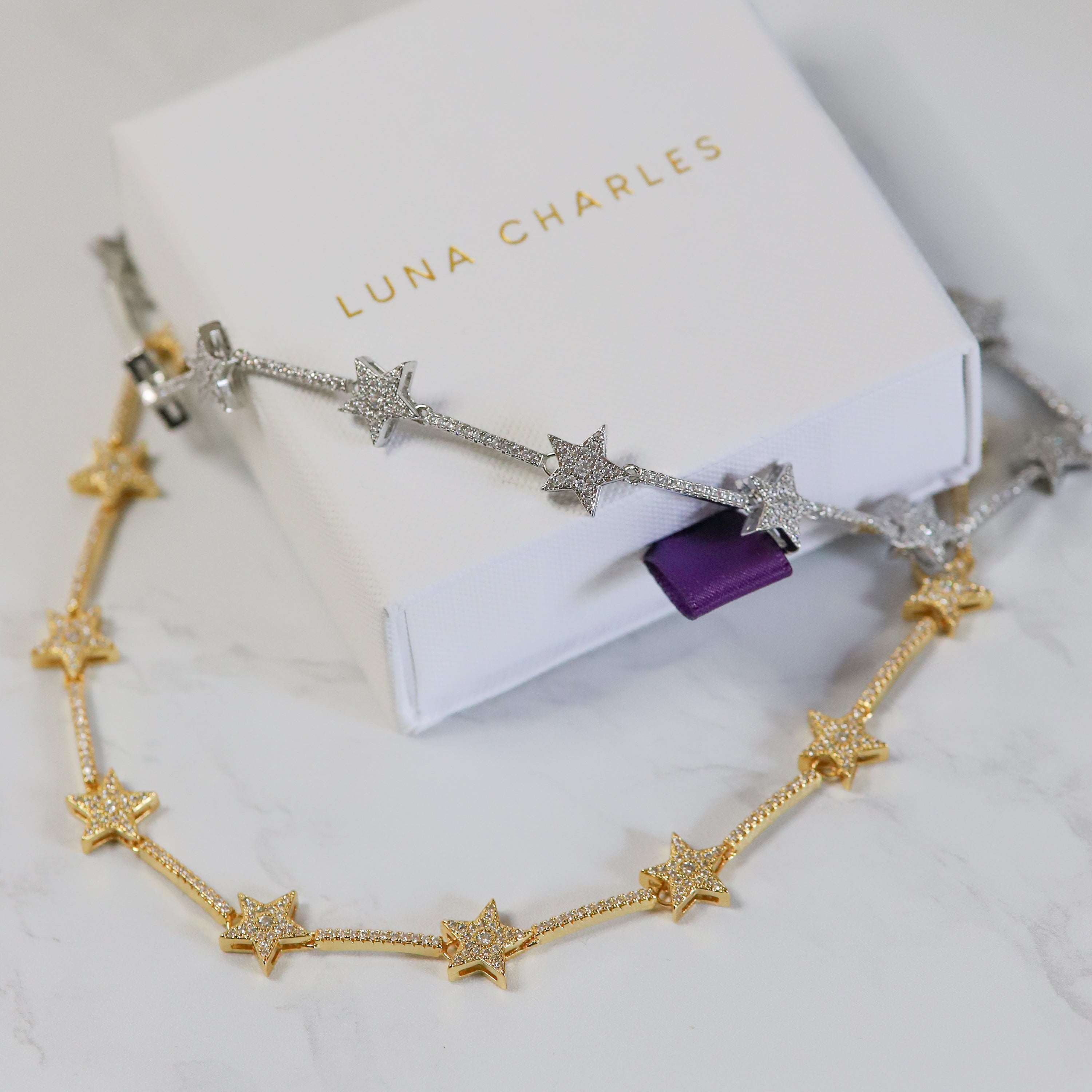 Margot Sparkling Star Choker | 18k Gold Plated