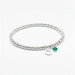 Personalised May Birthday Initial Letter & Birthstone Bracelet