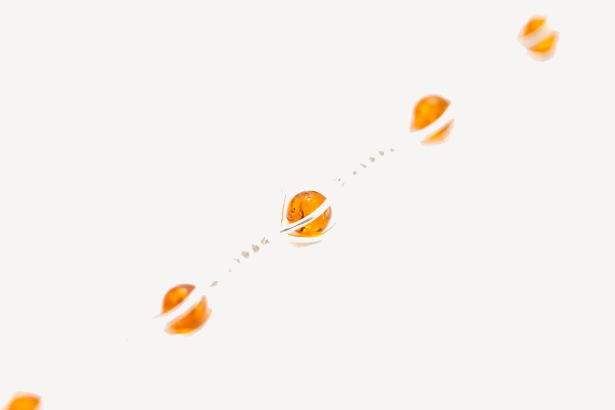 Modern Caged Amber Spheres Bracelet