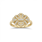 Solid Gold Ring – Radiant Brilliance: Mosaic Elegant Bold Statement Piece | Gold | Majestic Jewellery