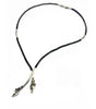 Silver Steed Two Horse Heads with Leather Cord Necklace