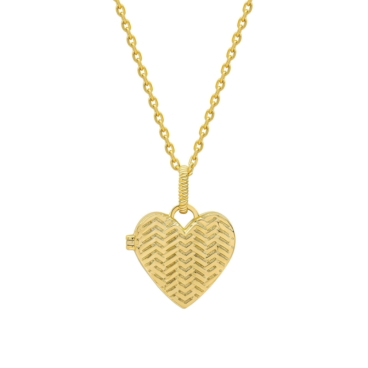 Laura Ashley Silver Picnic Basket Weave Heart Locket Necklace