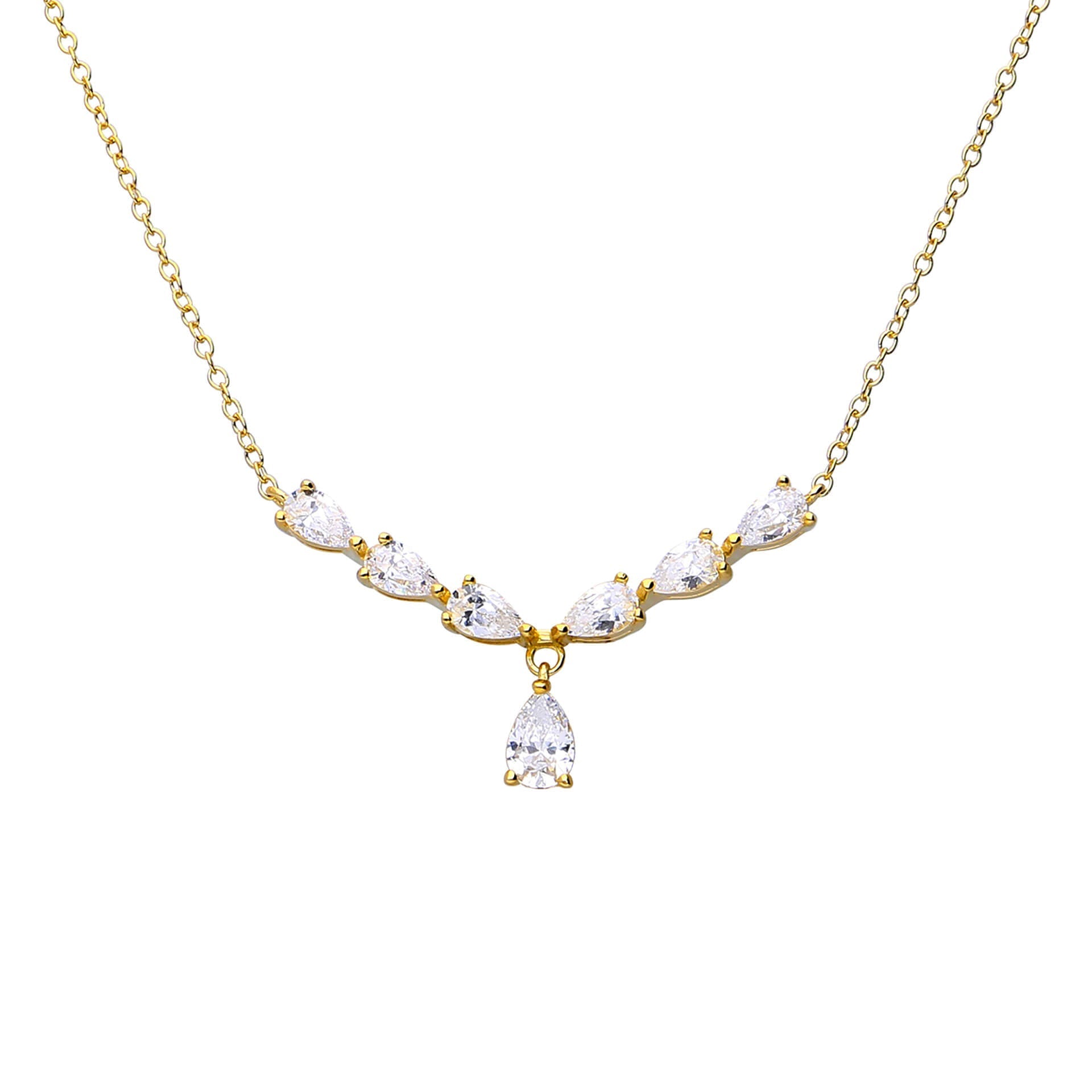 Diamonfire Statement Teardrop Zirconia Necklace