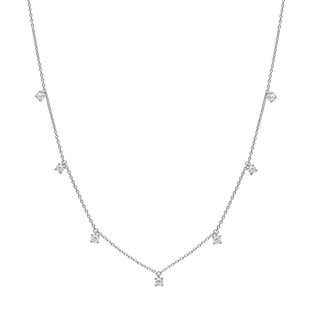 Diamonfire Four Claw Set Zirconia Station Necklace