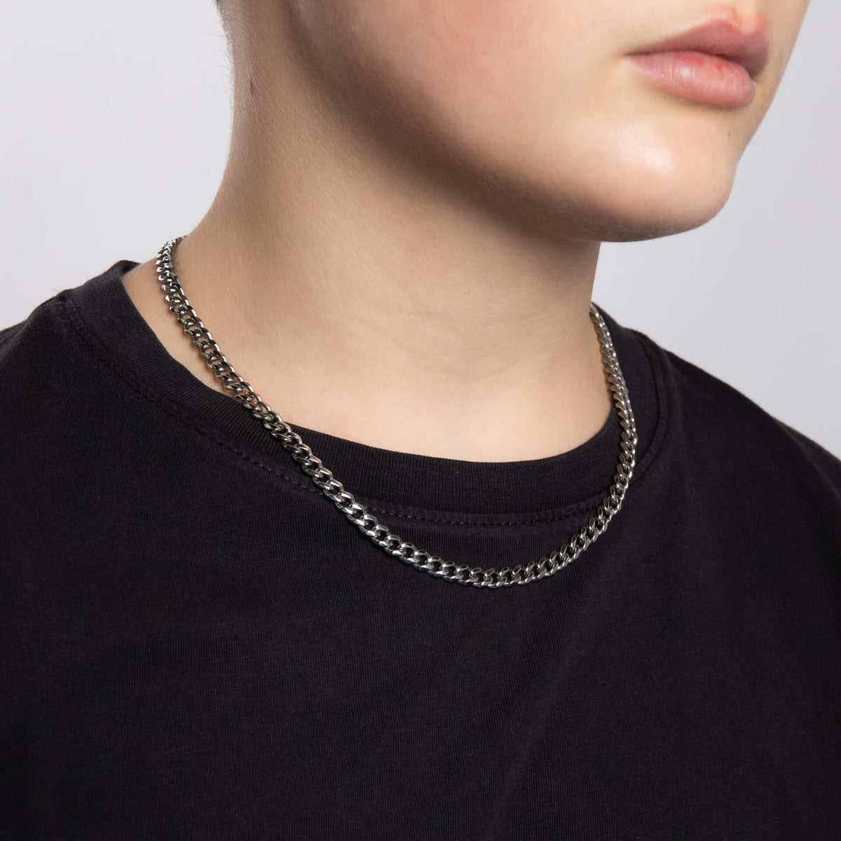 Fred Bennett Smaller Fit Stainless Steel Cuban Link Chain Necklace