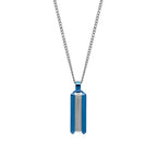 Fred Bennett Stainless Steel Blue Dog Tag Necklace