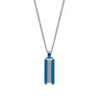 Fred Bennett Stainless Steel Blue Dog Tag Necklace