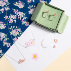 Laura Ashley Silver Cherry Blossom Ditsy Hoop Earrings