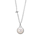 Laura Ashley Silver Hartley Check Mabe Pearl Necklace