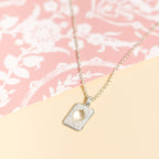 Laura Ashley Silver Foscot Damask White Topaz Necklace