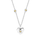 Laura Ashley Silver Kids Everingham Meadow Daisy Heart Necklace