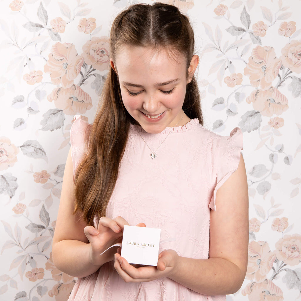 Laura Ashley Silver Kids Milda Bow Necklace