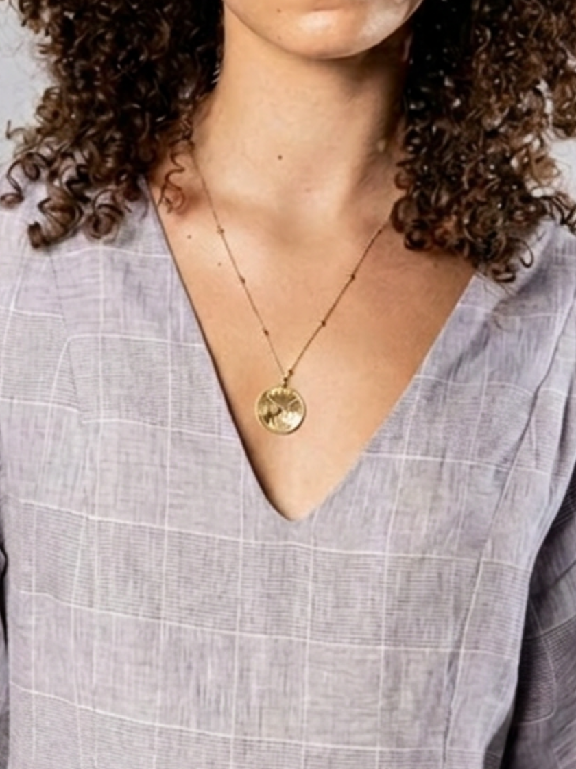 Gold Vermeil Medallion Necklace – Day | No More Nobody