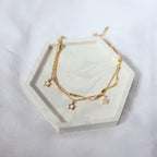 Naledi Mother Of Pearl Star Anklet | 18K Gold Plated