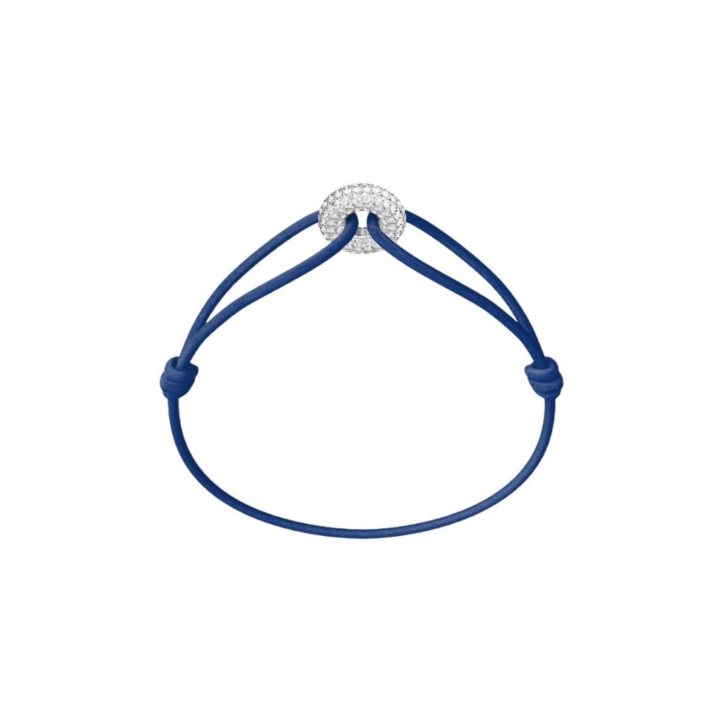 Mini Silver Soho Pavé Cord Bracelet