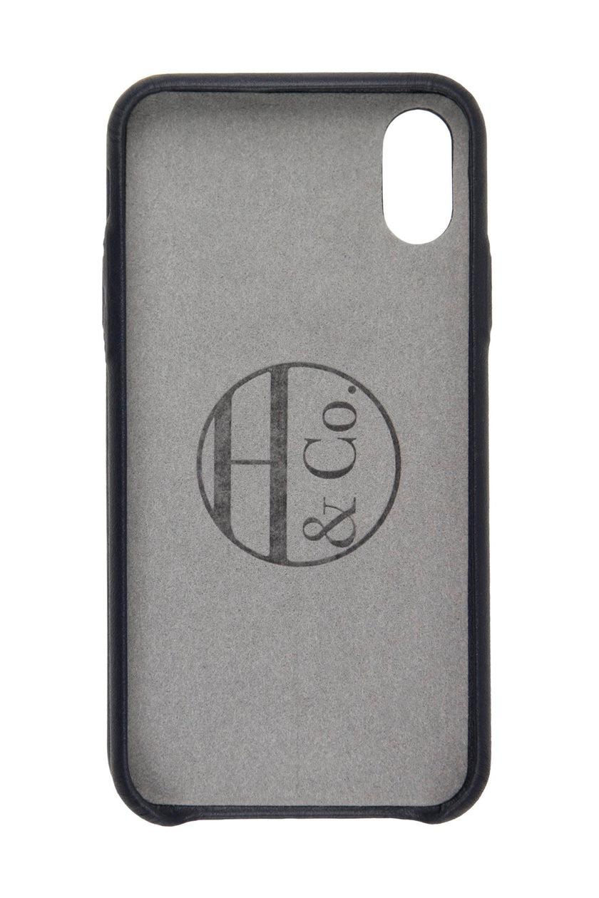 iPhone X Case, Navy Leather