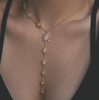 Collier Pendentif Gouttelette Juliet Star Burst | Plaqué Or 18 carats