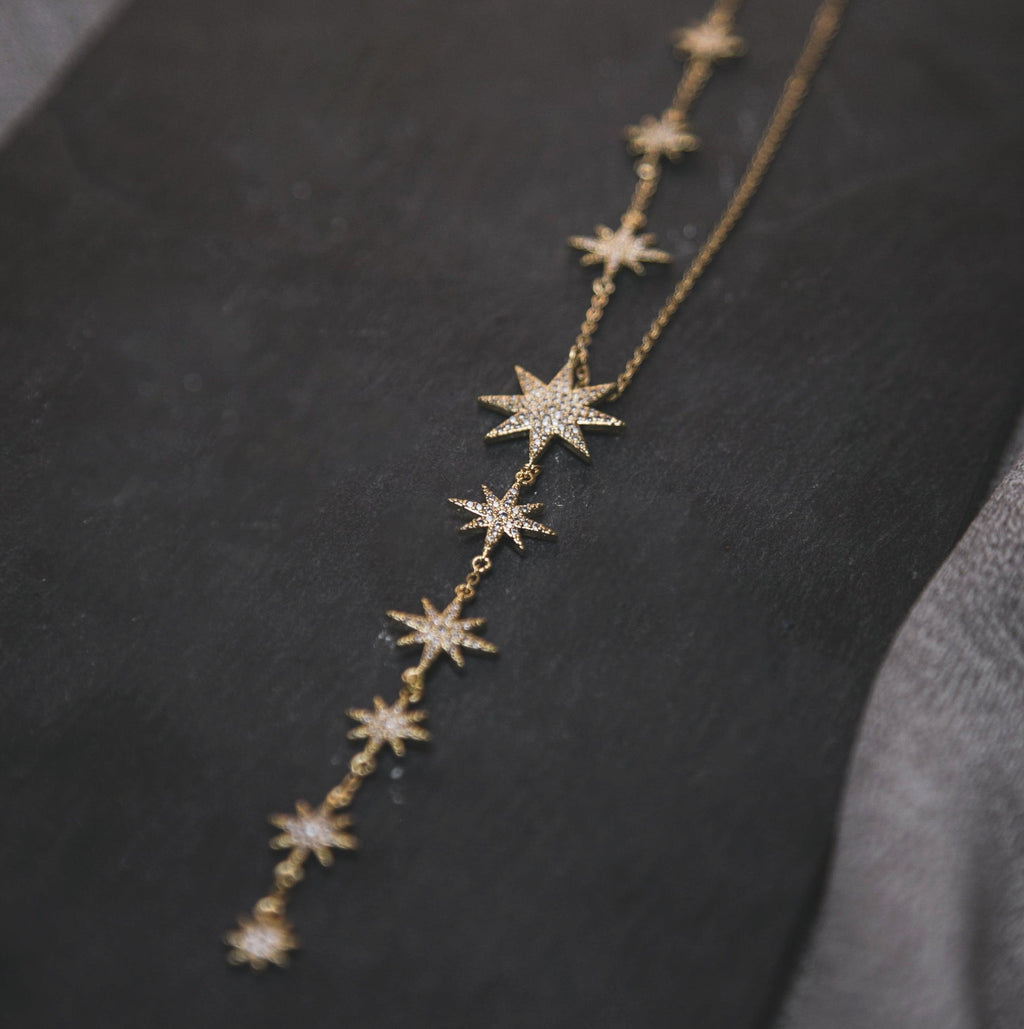 Collier Pendentif Gouttelette Juliet Star Burst | Plaqué Or 18 carats