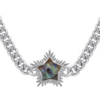 Odette Labradorite Spiky Star Choker Necklace | 925 Sterling Silver