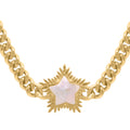 Collier ras du cou étoile à pointes Odette Moonstone | Plaqué or 18 carats