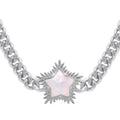 Collier ras-du-cou étoile pointue Odette Pierre de Lune | Argent sterling 925