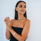 Collier ras-du-cou étoile pointue Odette Pierre de Lune | Argent sterling 925