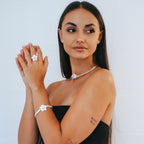 Collier ras-du-cou étoile pointue Odette Pierre de Lune | Argent sterling 925