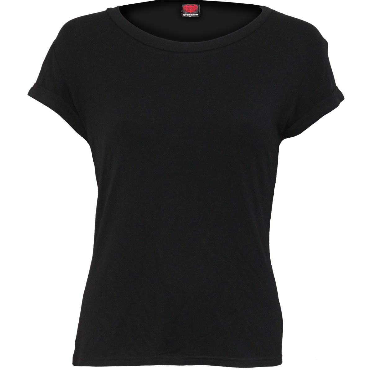 MODA URBANA - Top de manga corta con escote barco negro