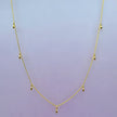 Rice Grain Chain Yellow Gold Charm Necklace