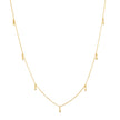 Rice Grain Chain Yellow Gold Charm Necklace