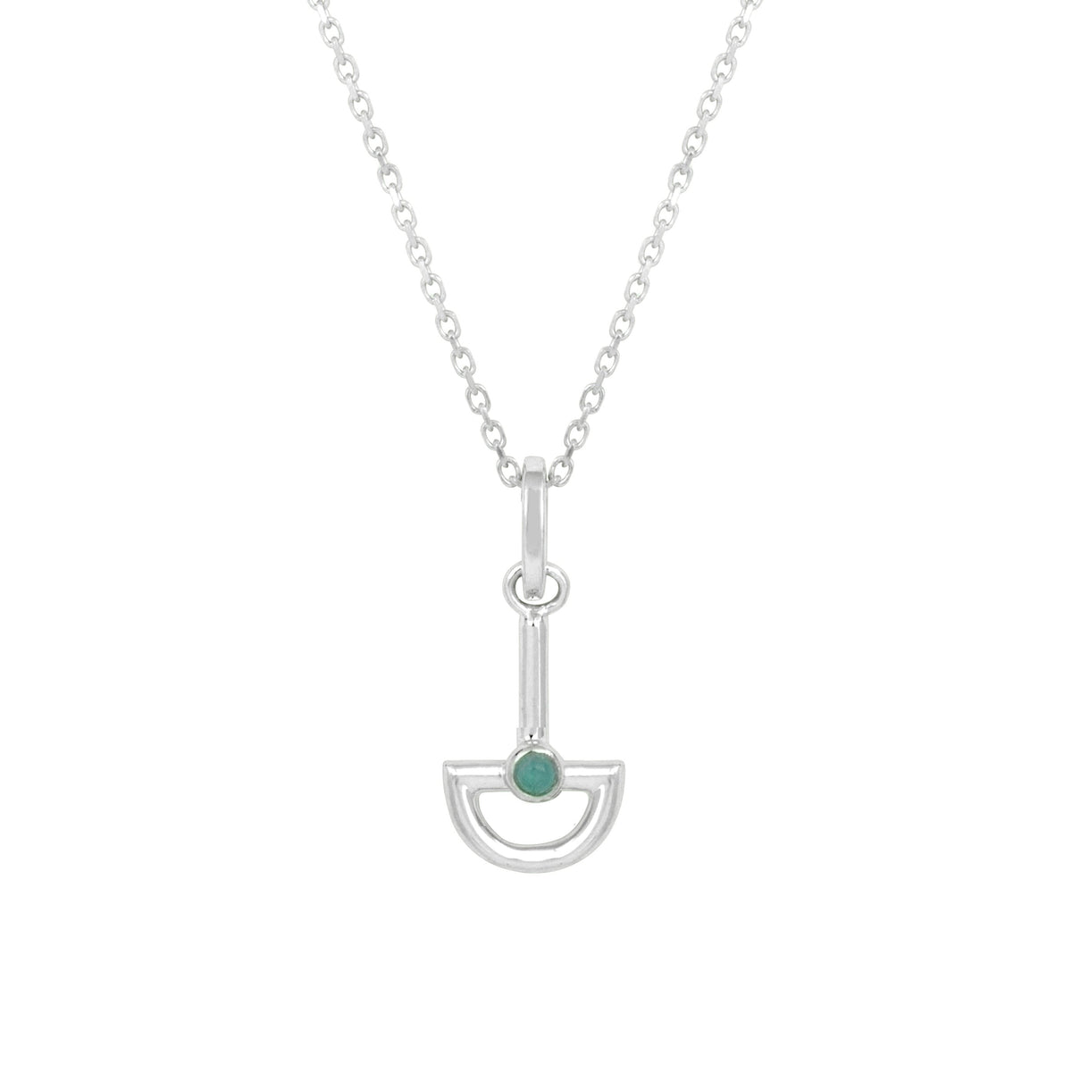 Blue Chalcedony Boat Sterling Silver Necklace