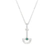 Blue Chalcedony Boat Sterling Silver Necklace