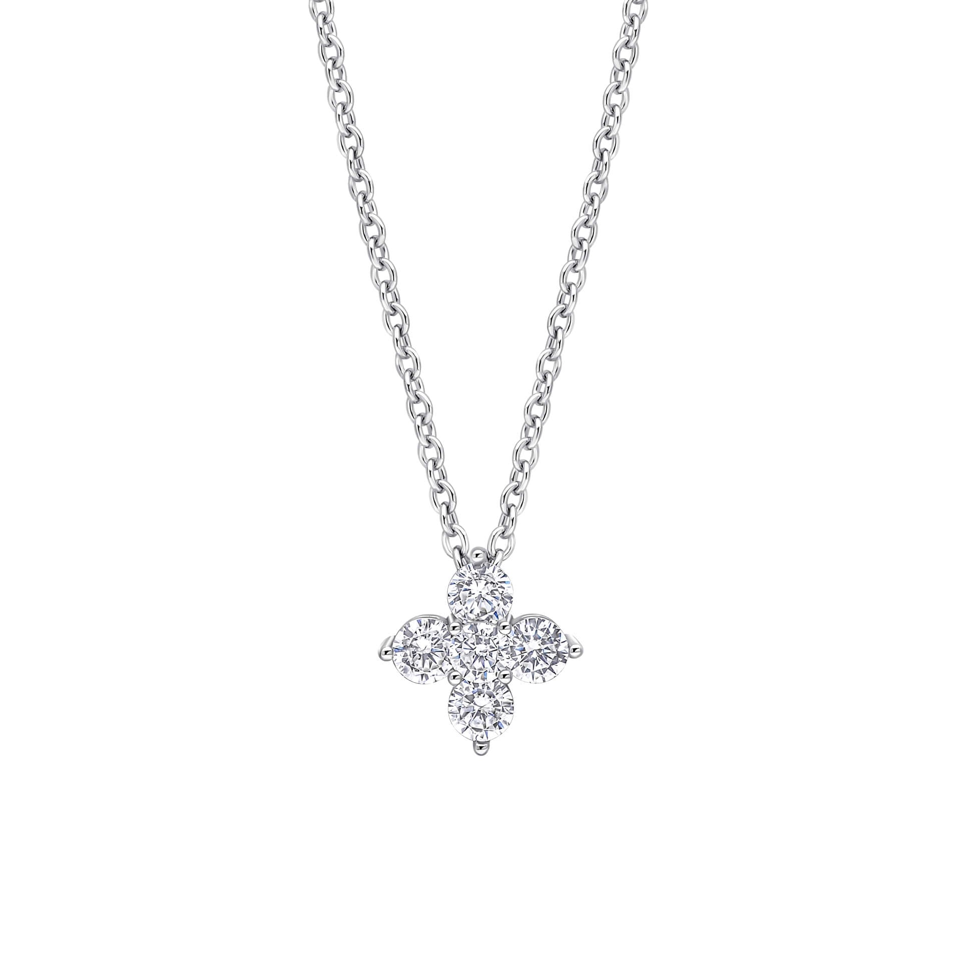 Diamonfire Zirconia Cluster Flower Pendant