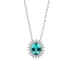 Diamonfire Oval Zirconia Pave Pendant