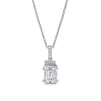 Diamonfire Emerald Cut Half Bezel Drop Pendant
