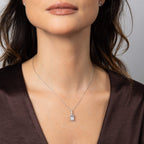 Diamonfire Emerald Cut Half Bezel Drop Pendant