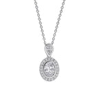 Diamonfire Halo Double Drop Pendant