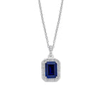 Diamonfire Geometric Halo Drop Pendant