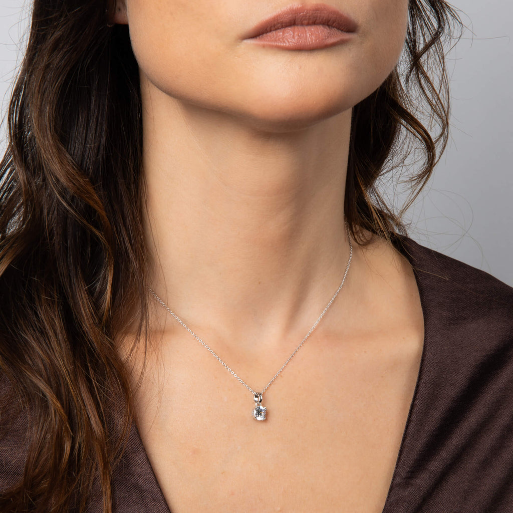 Diamonfire Double Claw Solitaire Pendant
