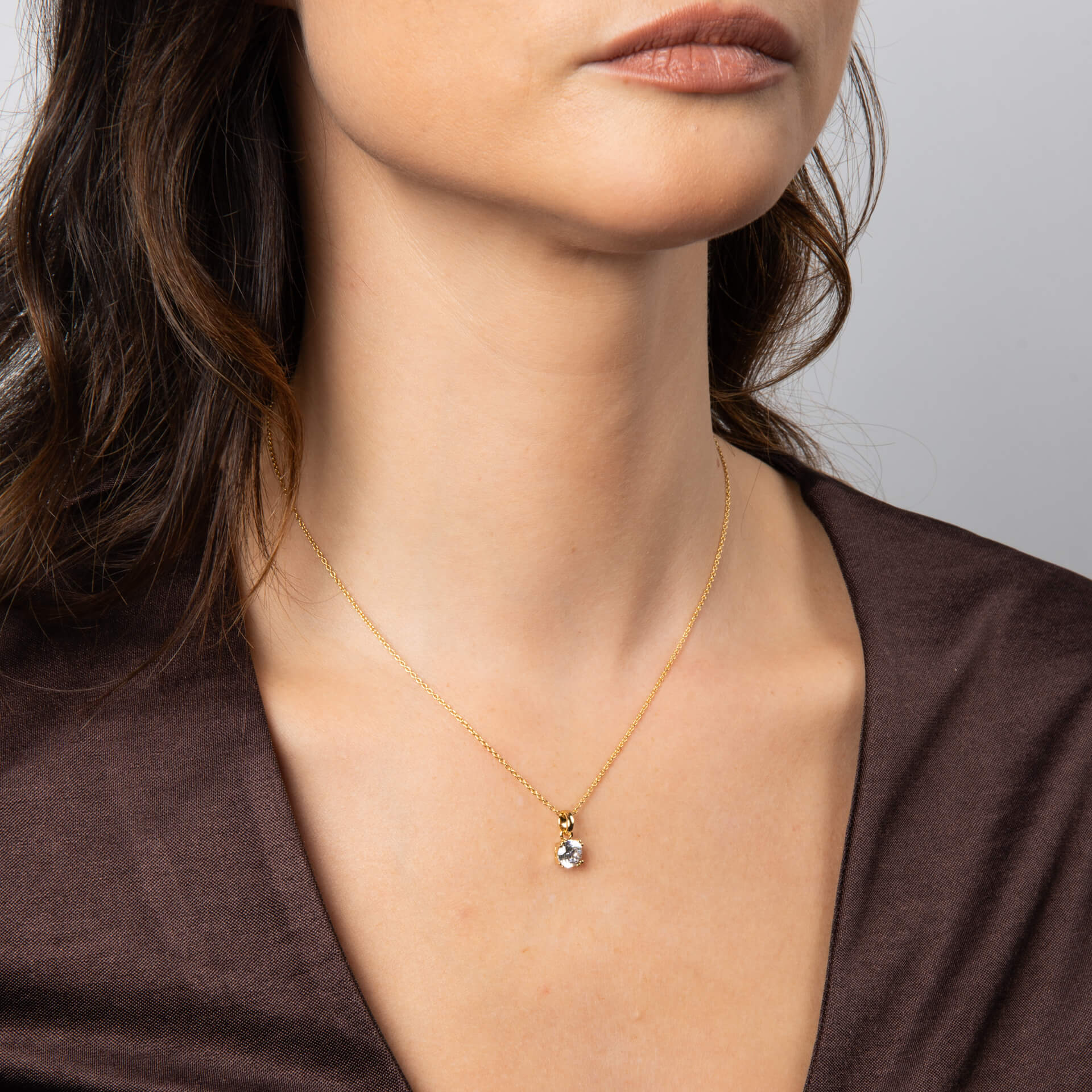 Diamonfire Double Claw Solitaire Pendant