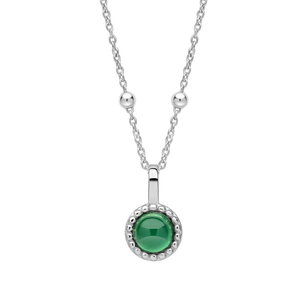 Beginnings Milgrain Semi-Precious Cabochon Birthstone Pendant