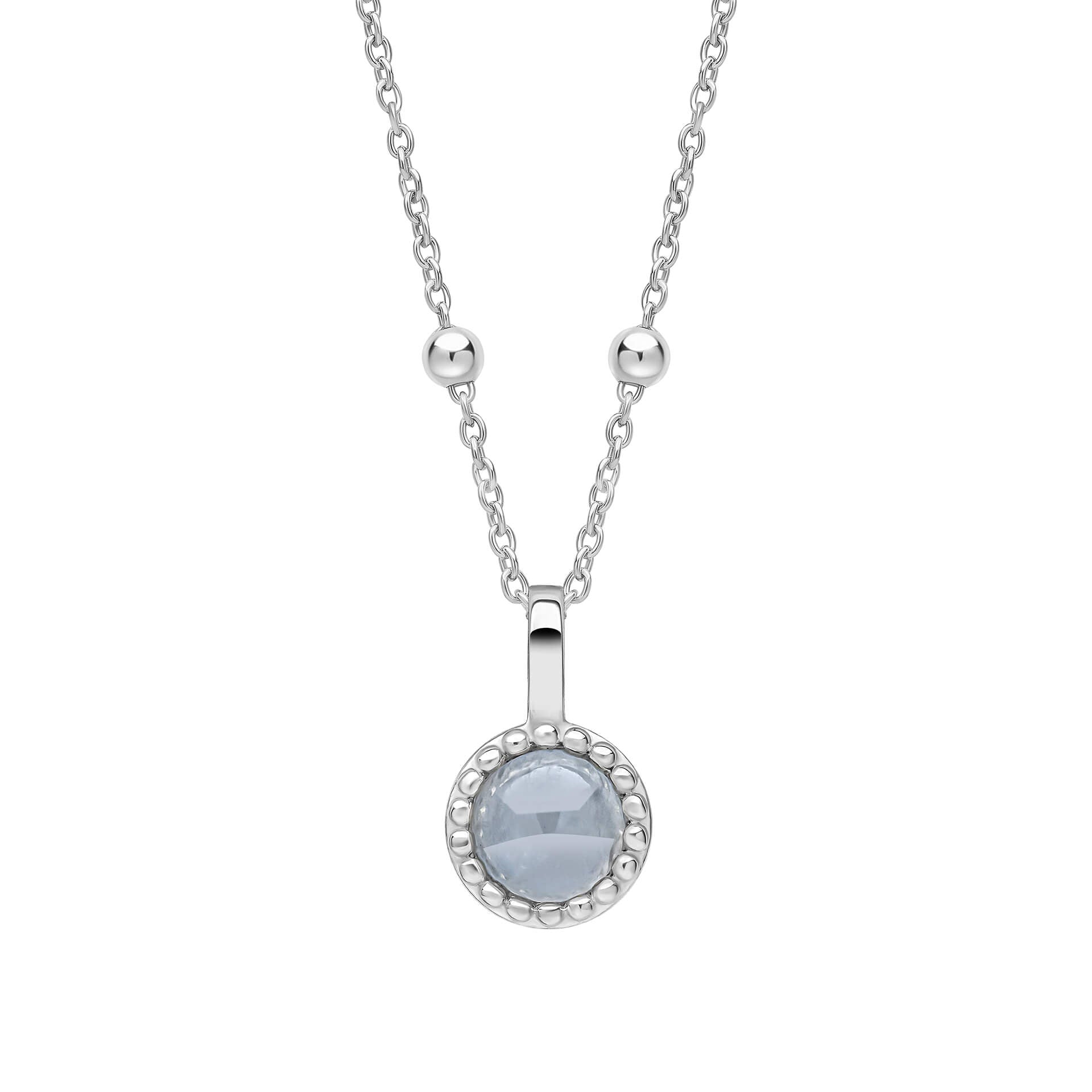 Beginnings Milgrain Semi-Precious Cabochon Birthstone Pendant