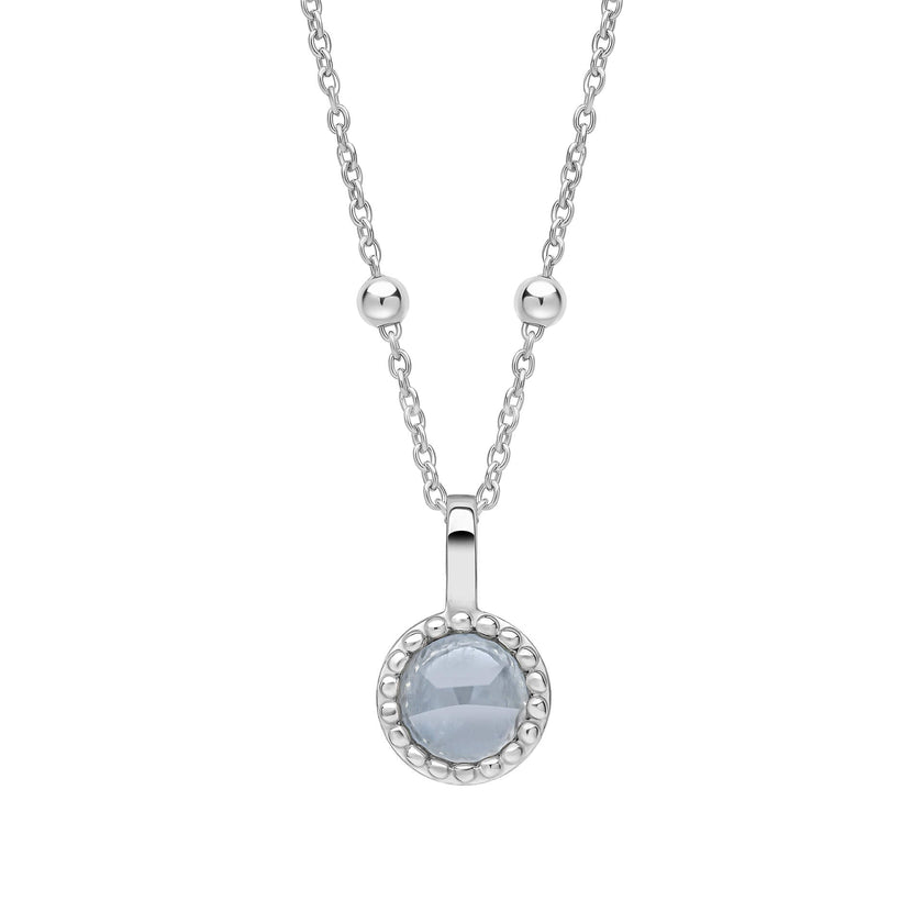 Beginnings Milgrain Semi-Precious Cabochon Birthstone Pendant