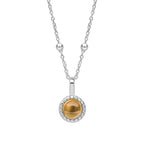 Beginnings Milgrain Semi-Precious Cabochon Birthstone Pendant