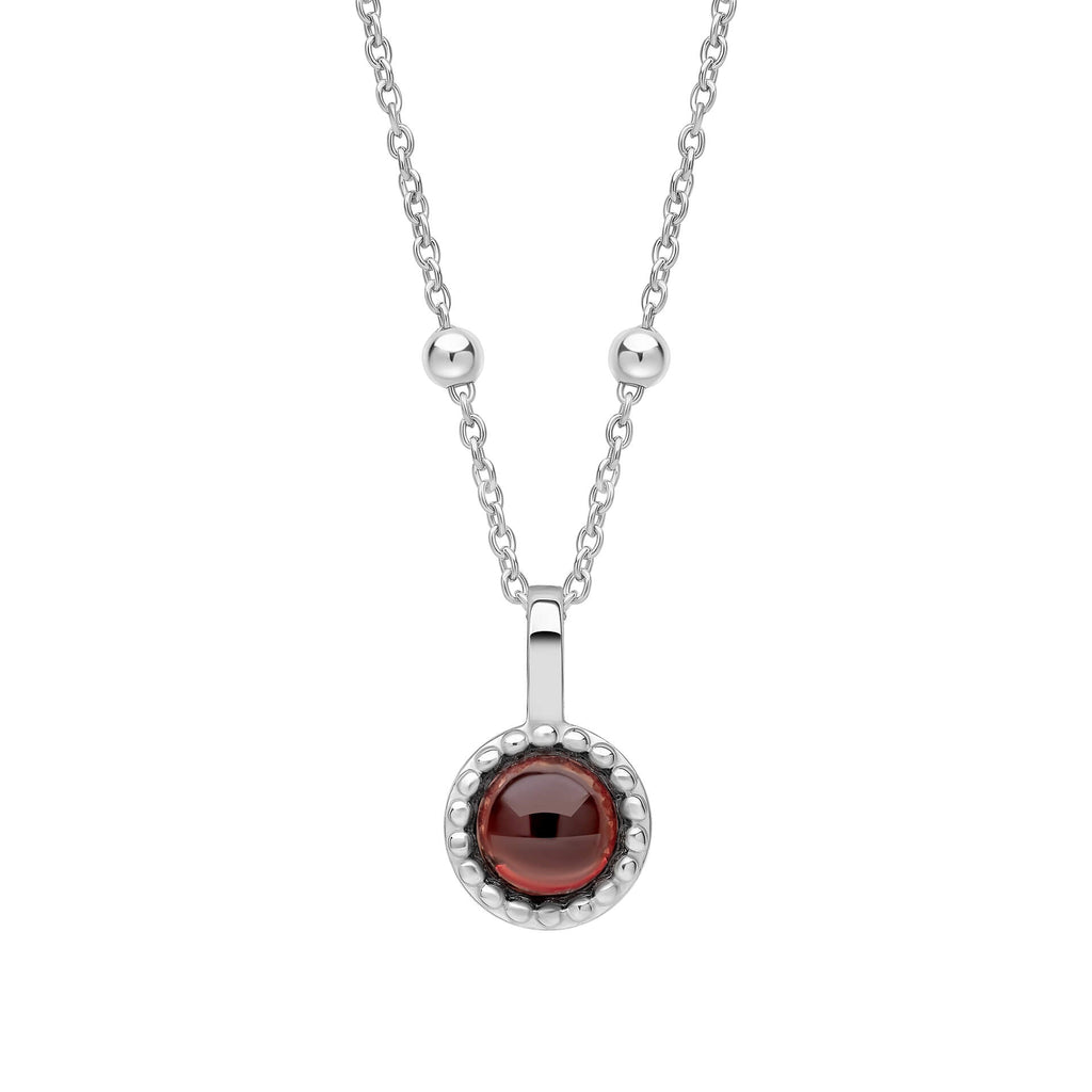 Beginnings Milgrain Semi-Precious Cabochon Birthstone Pendant