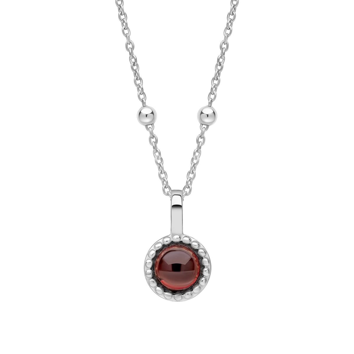 Beginnings Milgrain Semi-Precious Cabochon Birthstone Pendant